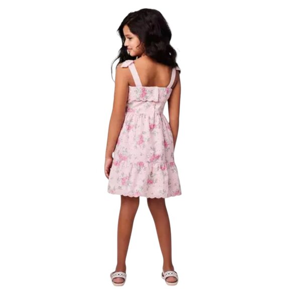 Janie and Jack Sleeveless Floral Eyelet Tiered Dress, Crystal Rose, 4 - Picture 2 of 10